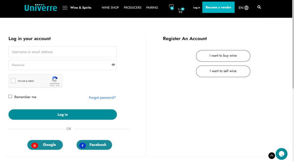 registration page